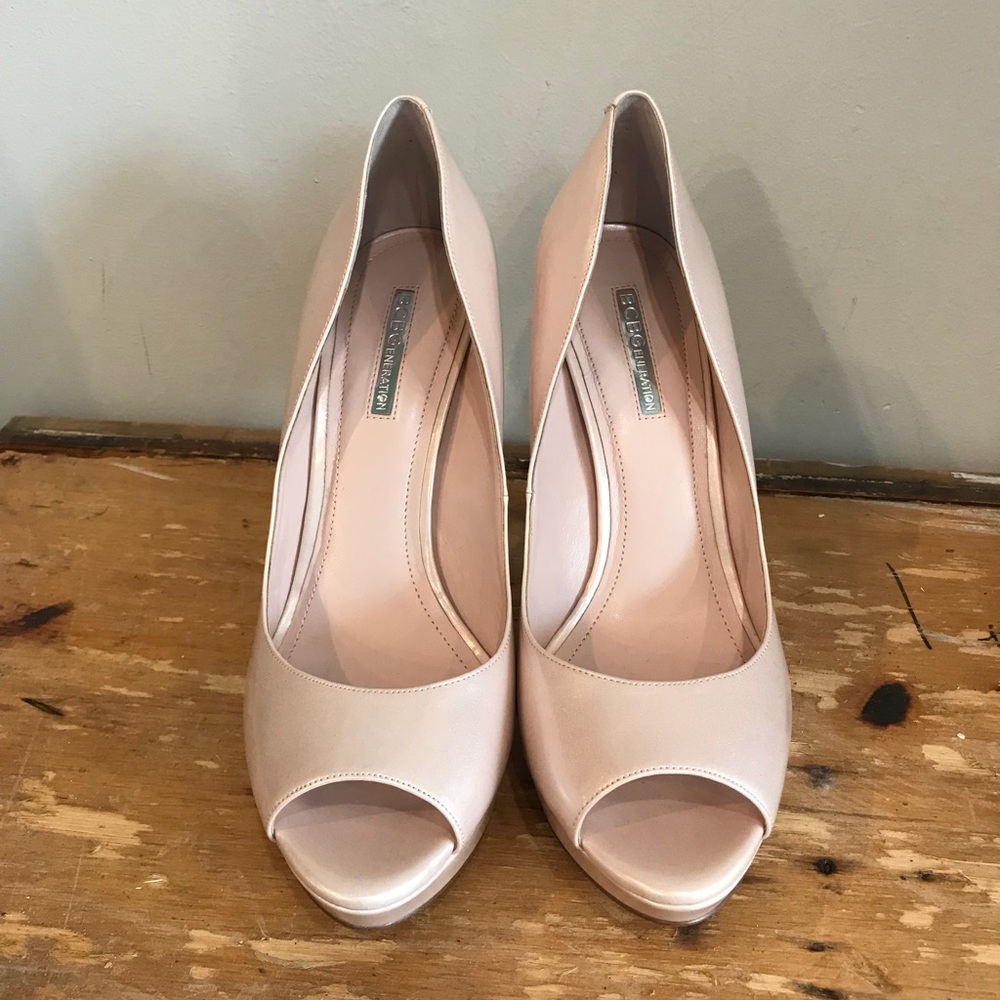 BCBG Pink Patent Platforms